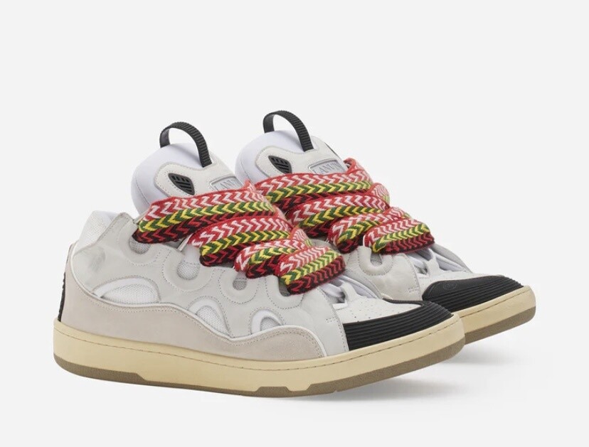 Lanvin Leather Curb Sneakers “White Ivory”