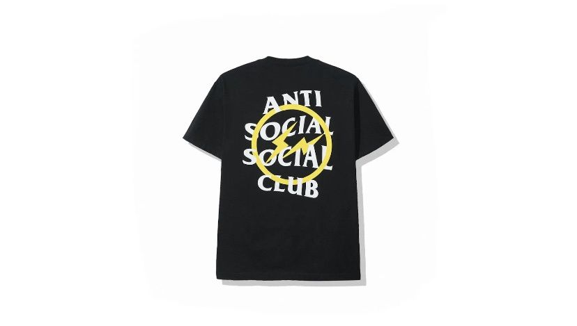Anti Social Fragment Yellow Bolt Tee