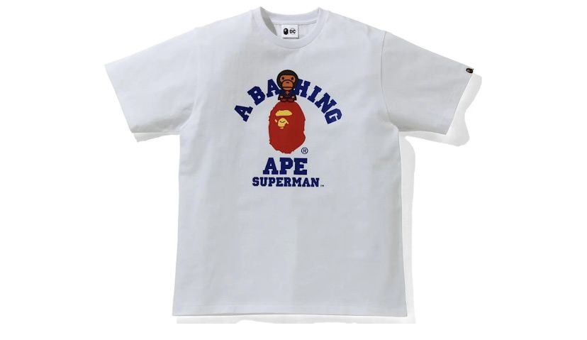 Bape x Dc Baby Milo Superman College Tee White