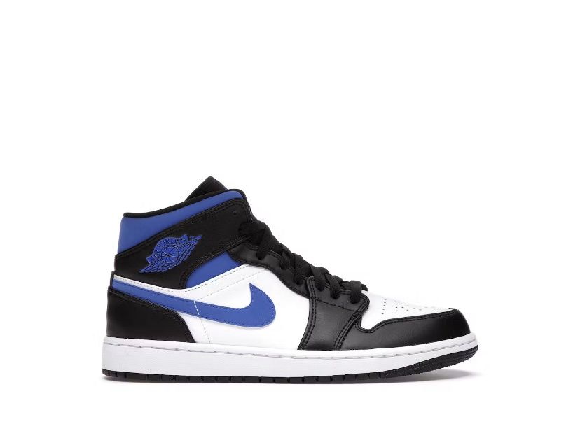 Air Jordan 1 Mid White Black Racer Blue
