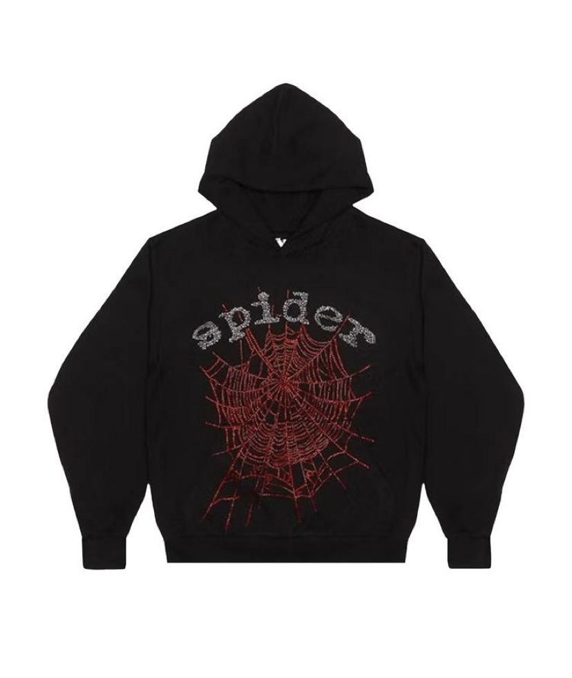 Sp5der Rhinestone Logo Hoodie &quot;Black&quot;