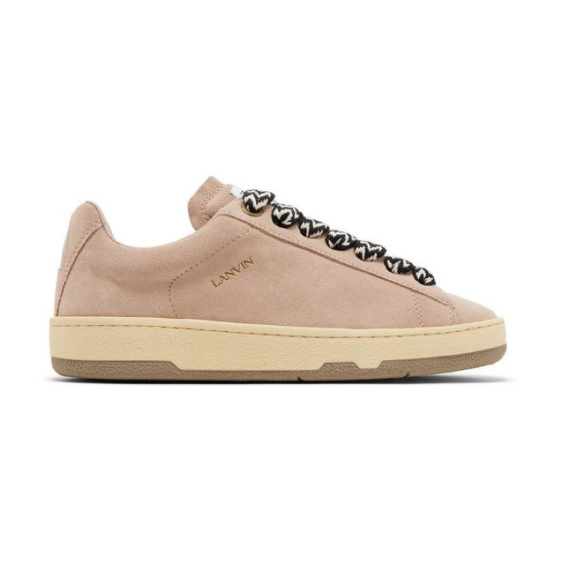 Lanvin Pink Suede Curb Lite Sneakers