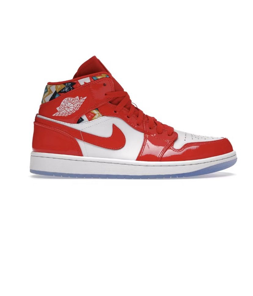 Air Jordan 1 Mid Barcelona Sweater Red Patent