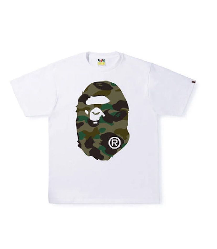 Bape 1st Camo Big Ape Head Tee “White Green”