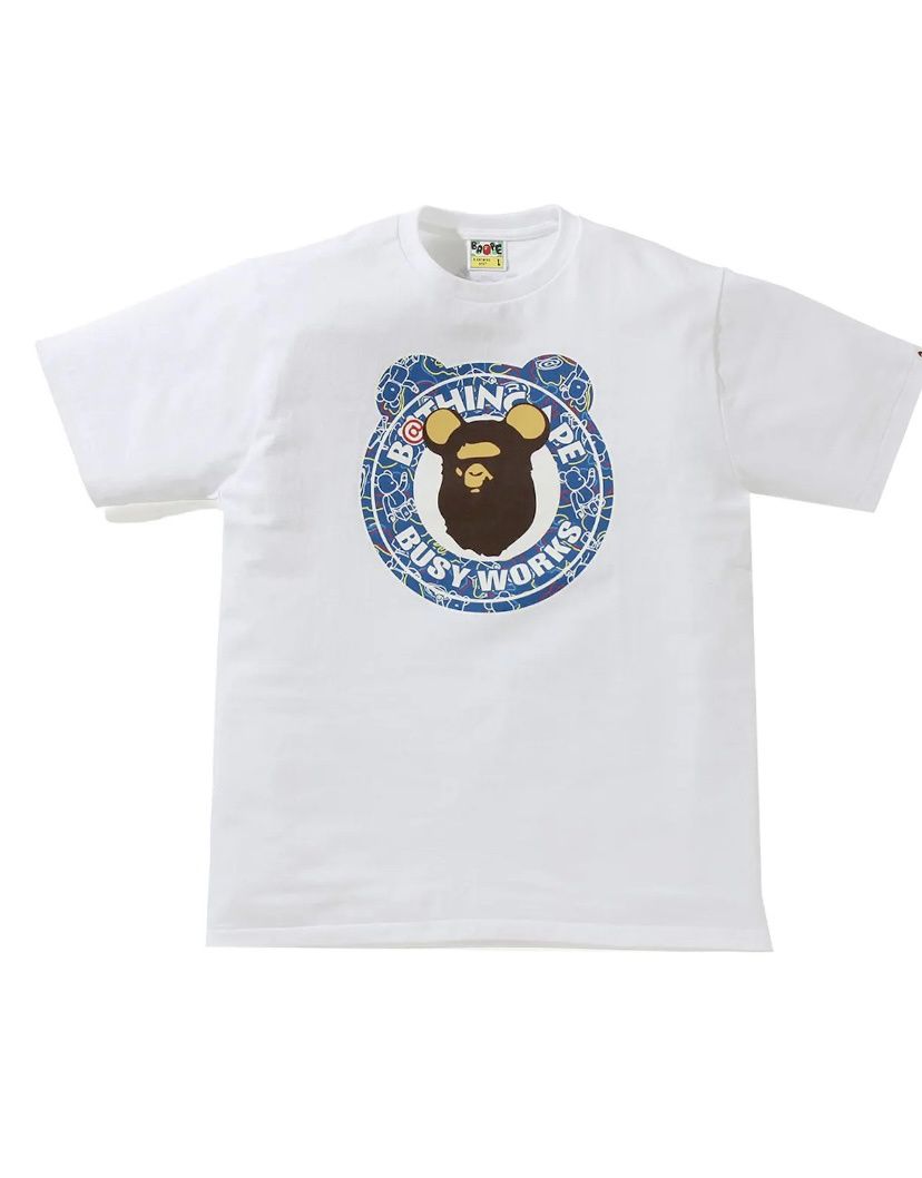 Bape x Medicom Toy Bearbrick Camo Bear Tee &quot;White&quot;