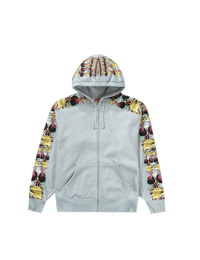 Supreme Skulls Zip Up Hoodie Sweatshirt