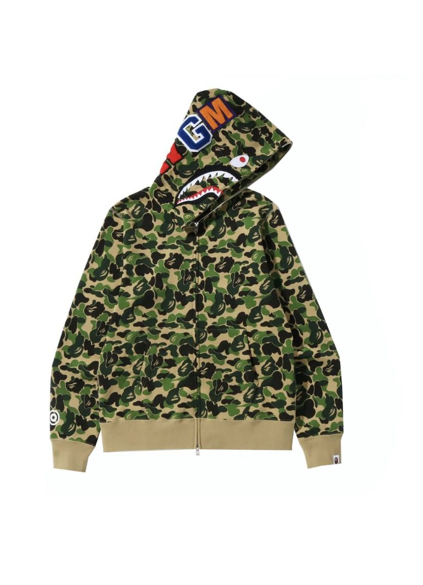 Bape Abc Camo Shark Full Zip Hoodie Green