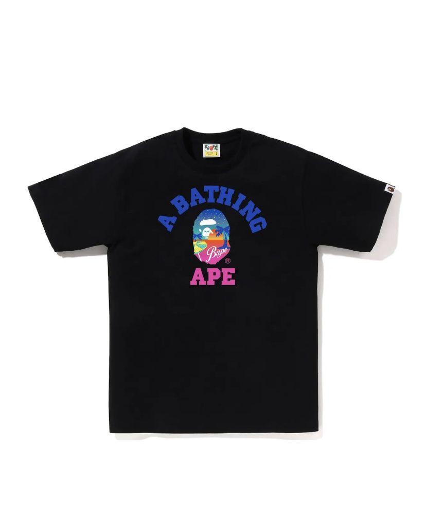 A Bathing Ape Bape Sunset Beach Tee Black