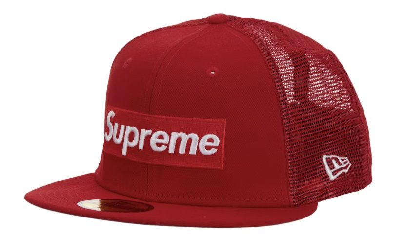 Supreme Box Logo Mesh Back New Era Cap Red
