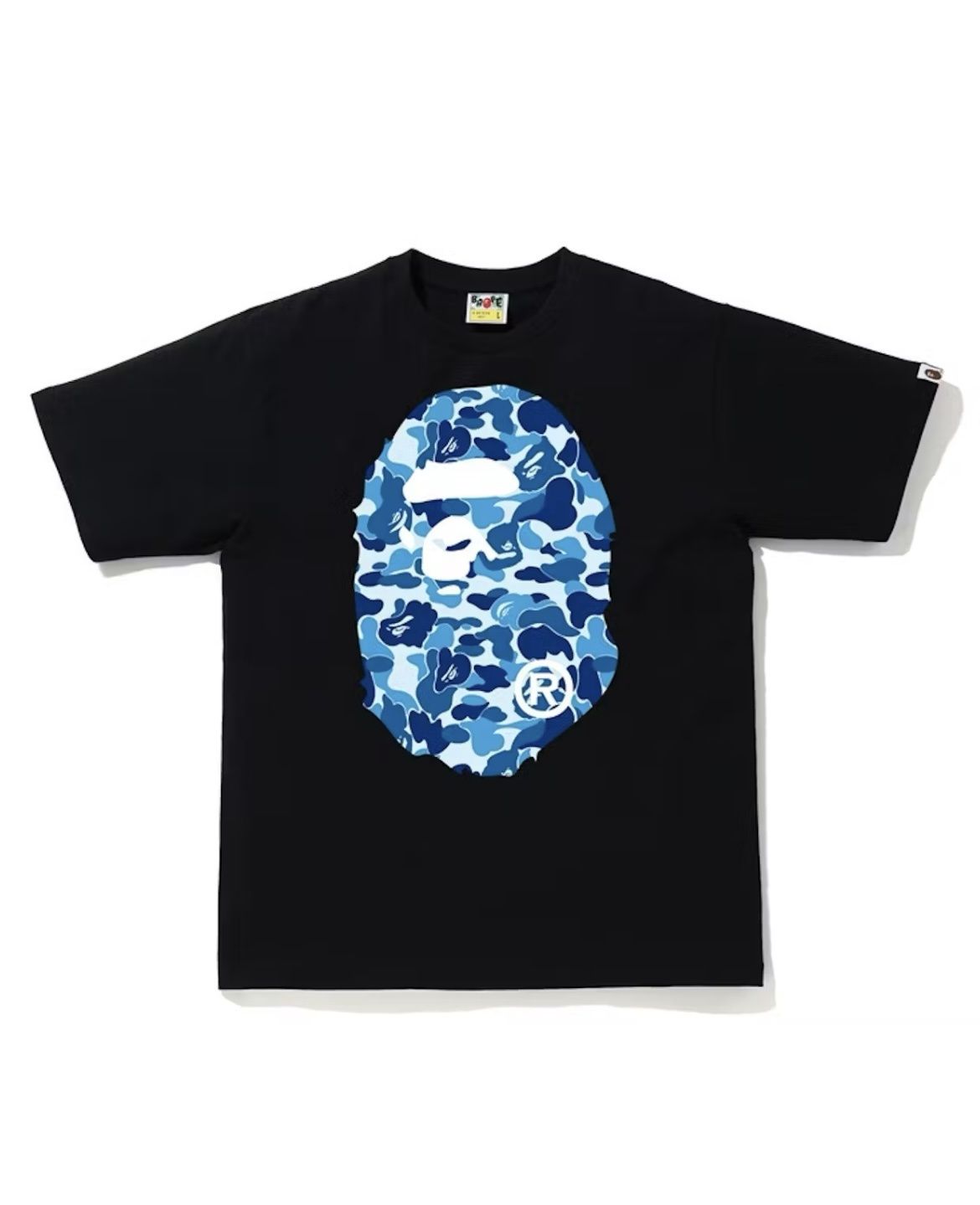 Bape Abc Camo Big Ape Head Tee Black Blue