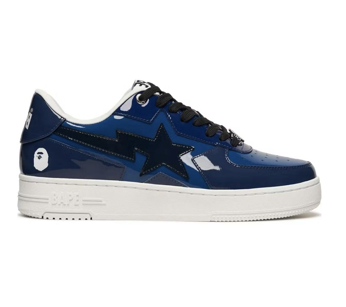 A Bathing Ape Bape Sta Icon Low M2 Navy  Patent