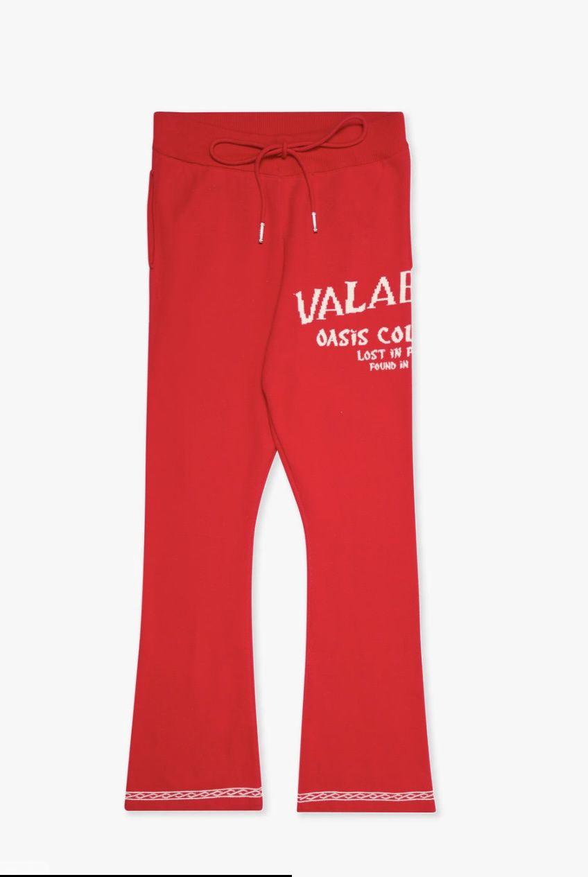 Lost In Red Stacked Pants