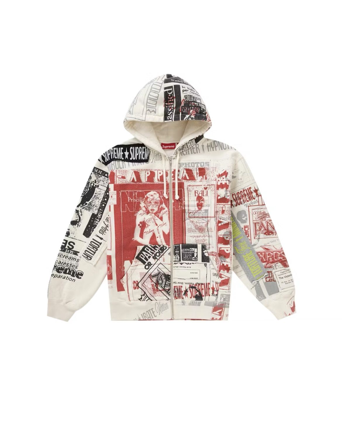 Supreme Collage Zip Up Hooded Sweatshirt