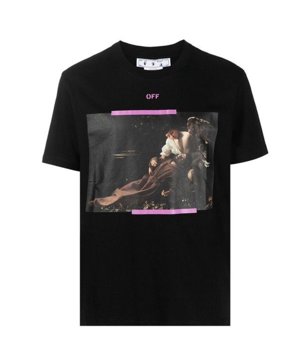 Off-White Arrow Caravaggio St Fran Slim Short-Sleeve Tee Black