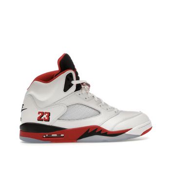 2025 Air Jordan 5 Fire Red Black Tongue