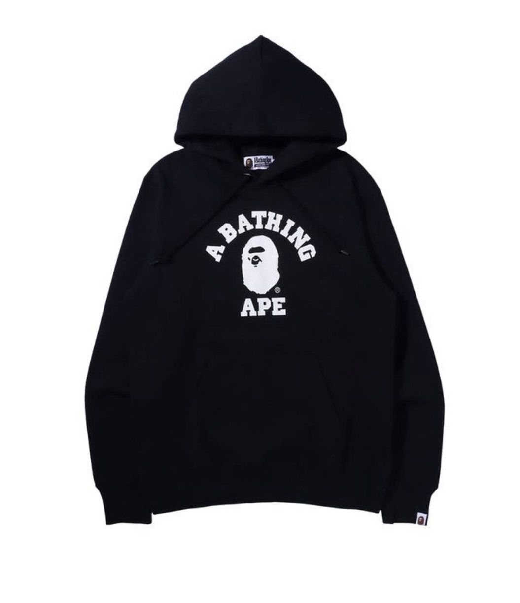 Bape College Pullover Hoodie Black