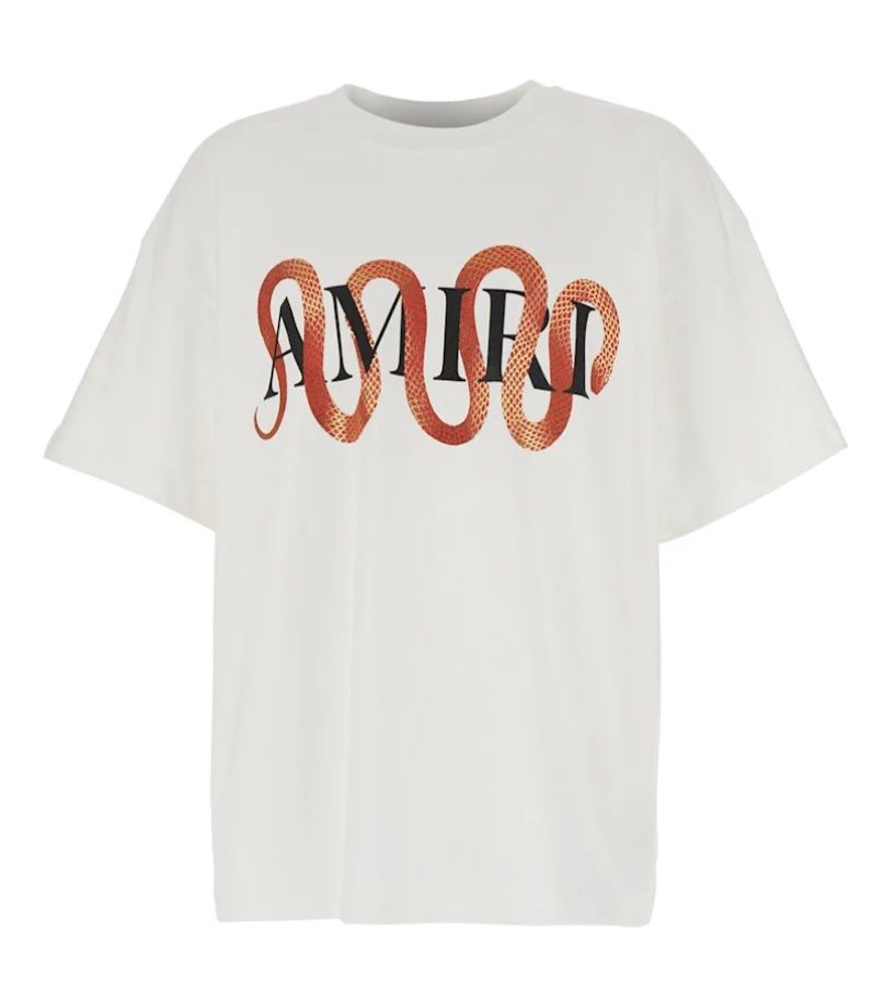 Amiri T-Shirt White Snake