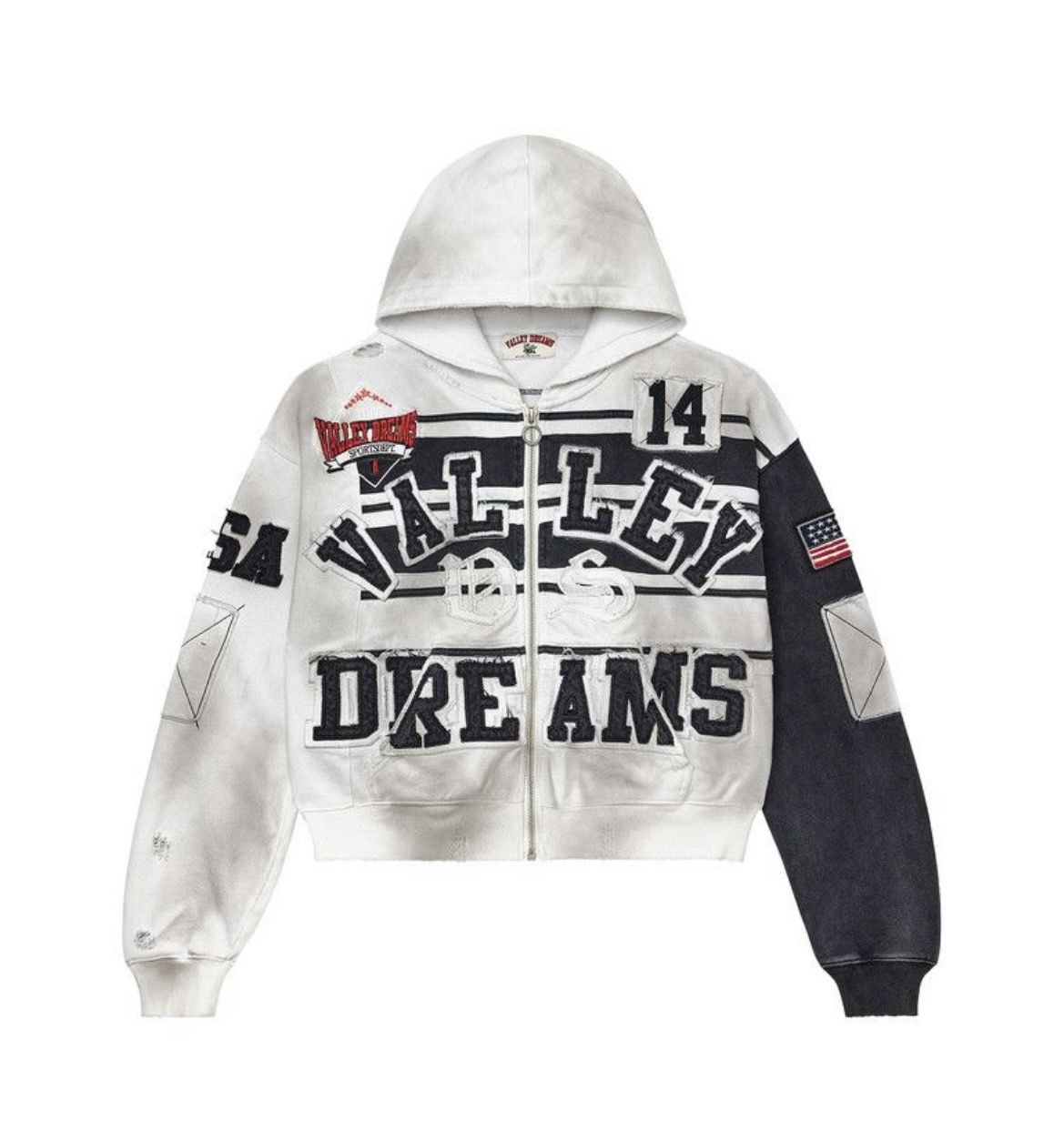 Vale Forever Collage  Zip Up Hoodie Mono