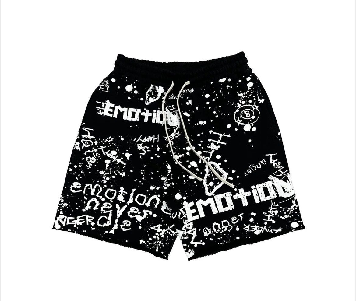 Mixed Emotion Black Graffiti Shorts