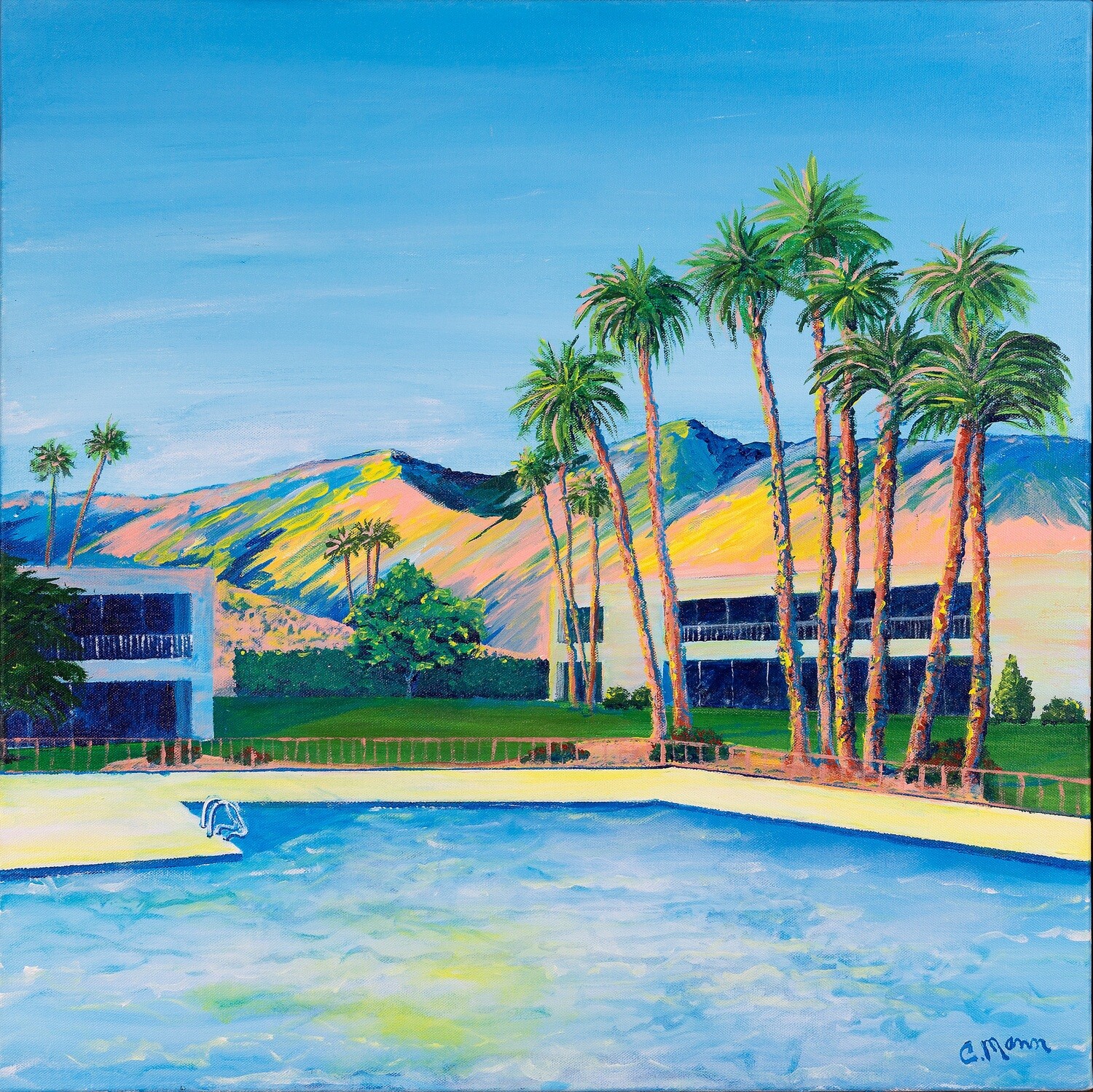 'Poolside Morning' 10x10