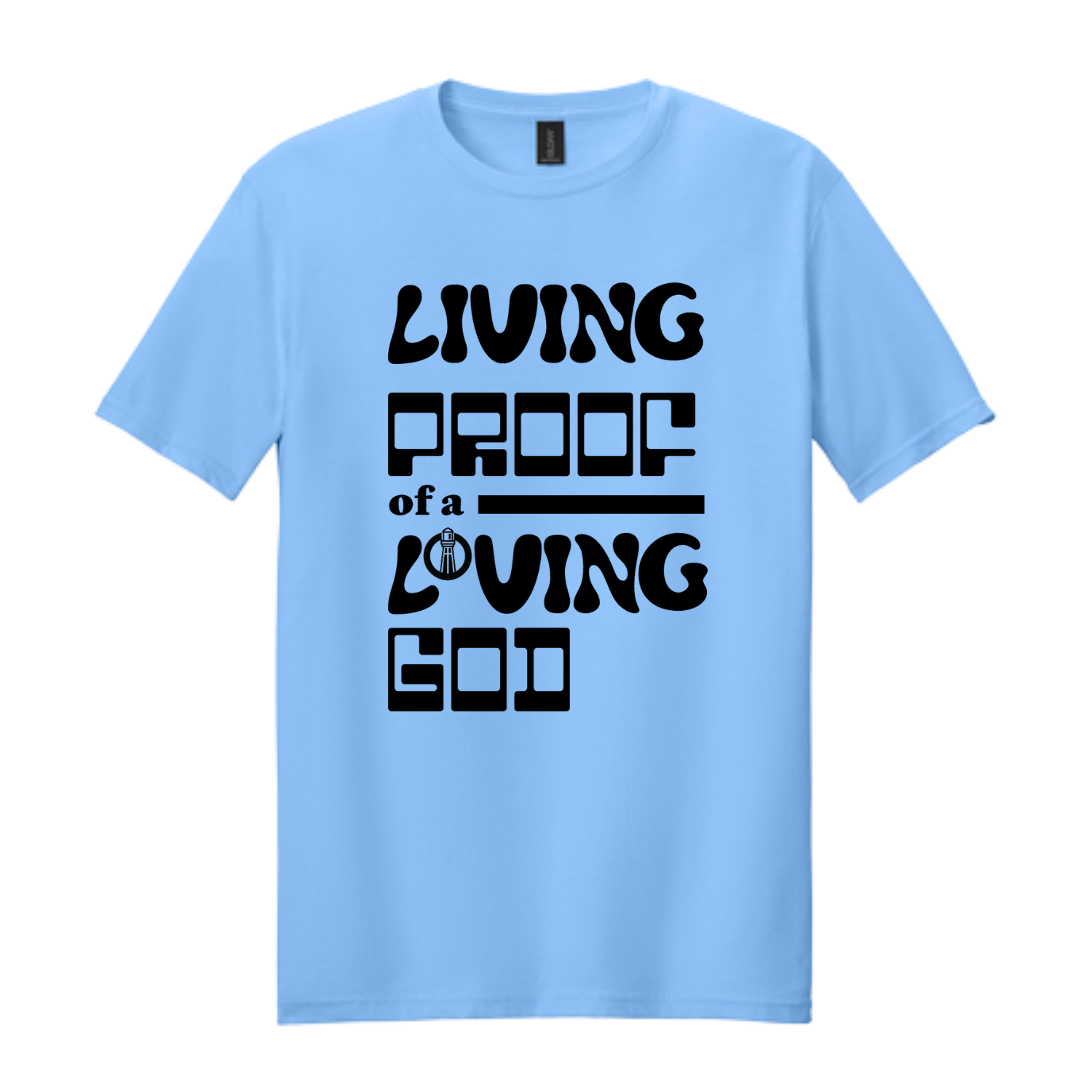 Gildan Softstyle Tee - Carolina Blue / black text
