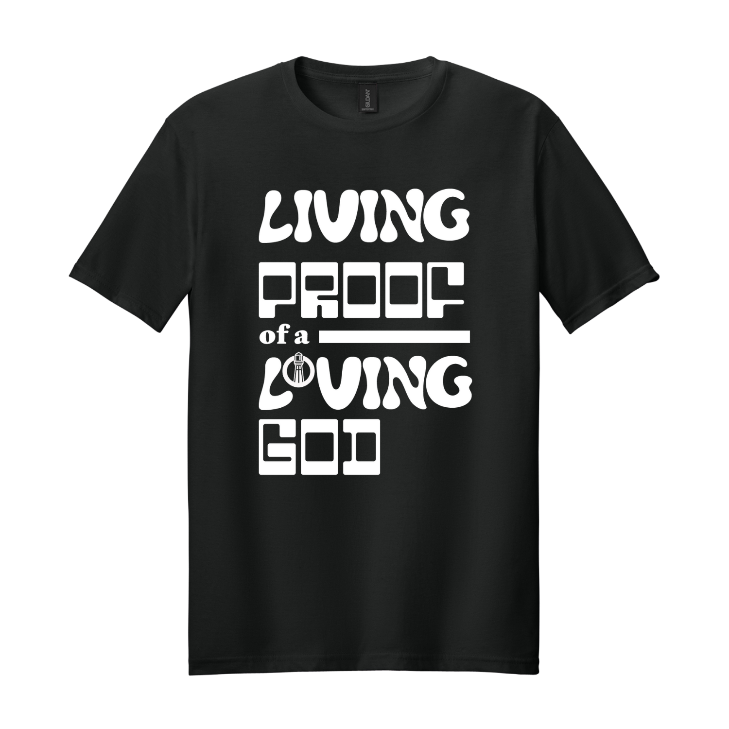 Gildan Softstyle Tee - Black / white text