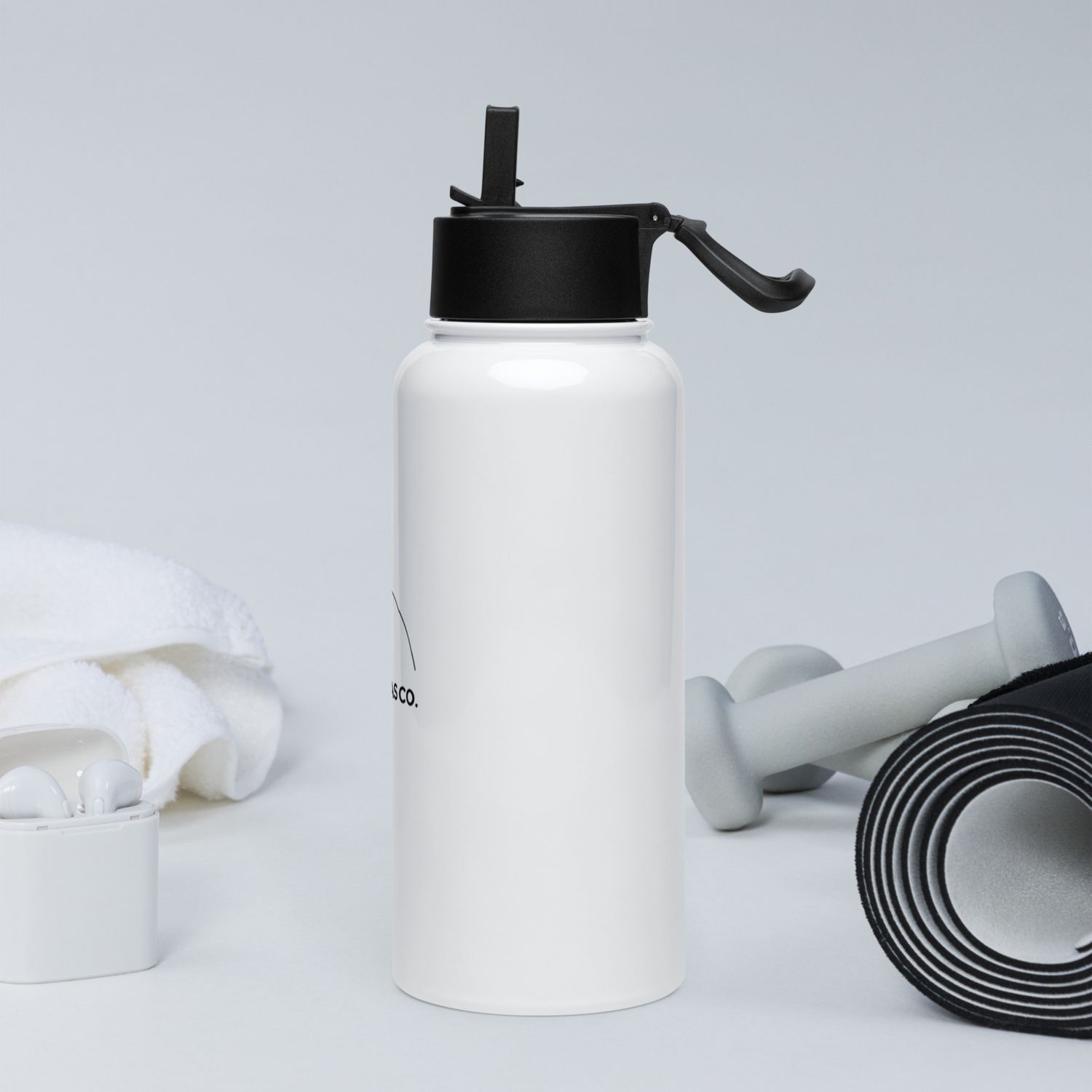 Andreas Co. Stainless Steel Water Bottle with a Straw Lid