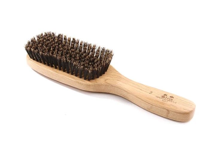 R.S. Stein 106 Oak Wood 9 Row Hairbrush with Soft Natural Bristles