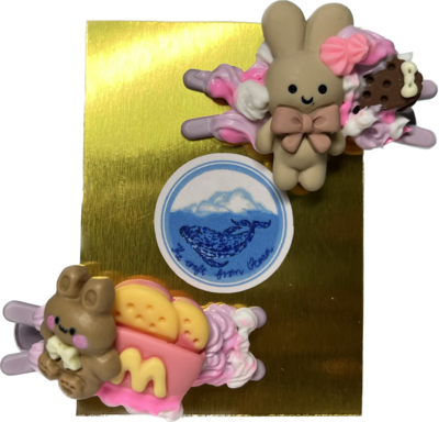 Creamy Bunny Hair Clips