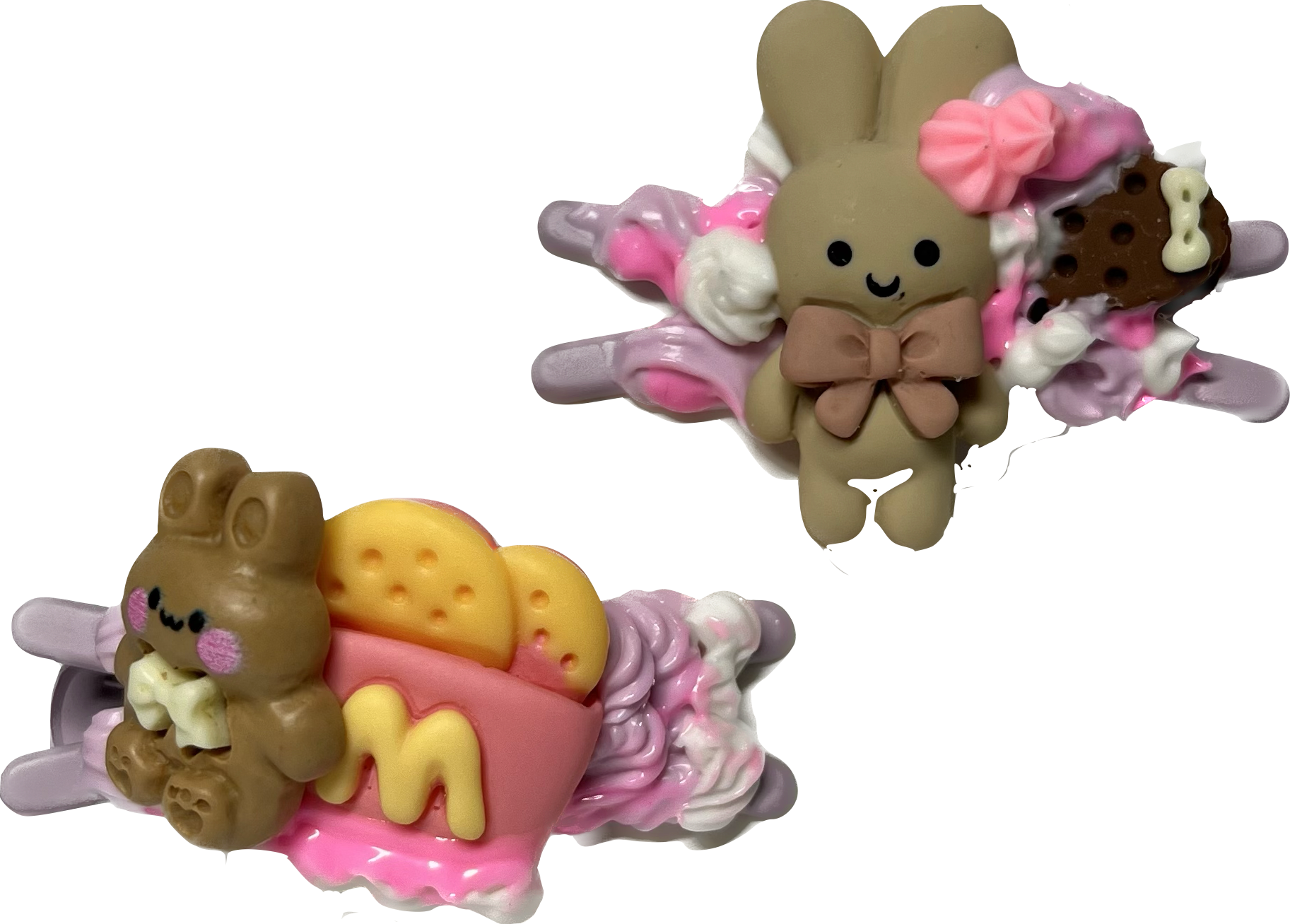 Creamy Bunny Hair Clips