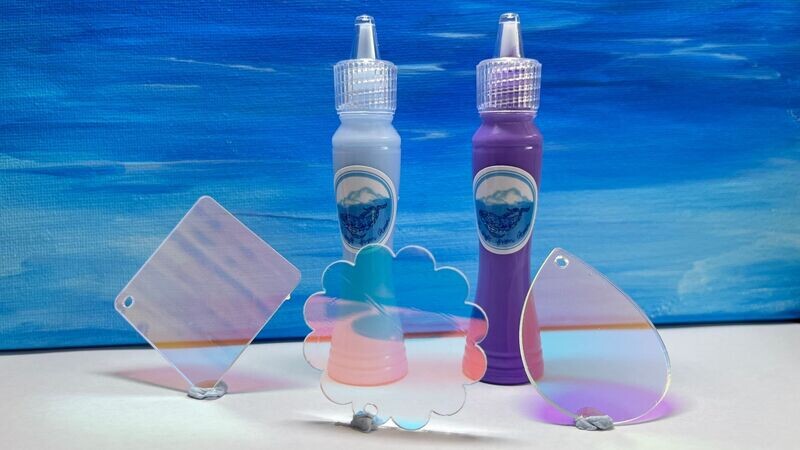 Light purple and blue Jelly color & Rainbow Acrylic