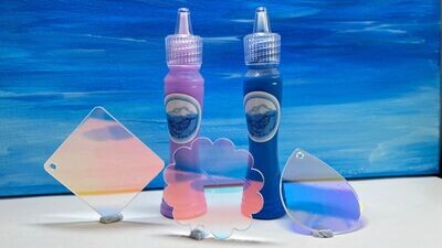 Blue and purple Jelly color & Rainbow Acrylic