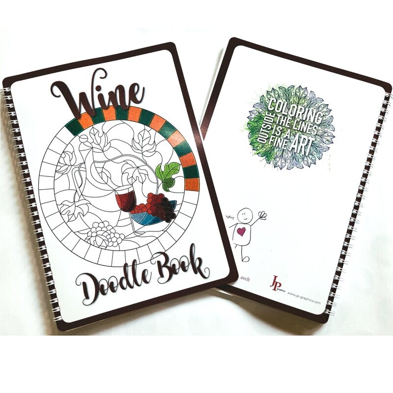 Wine Doodle Book with Colored Pencils