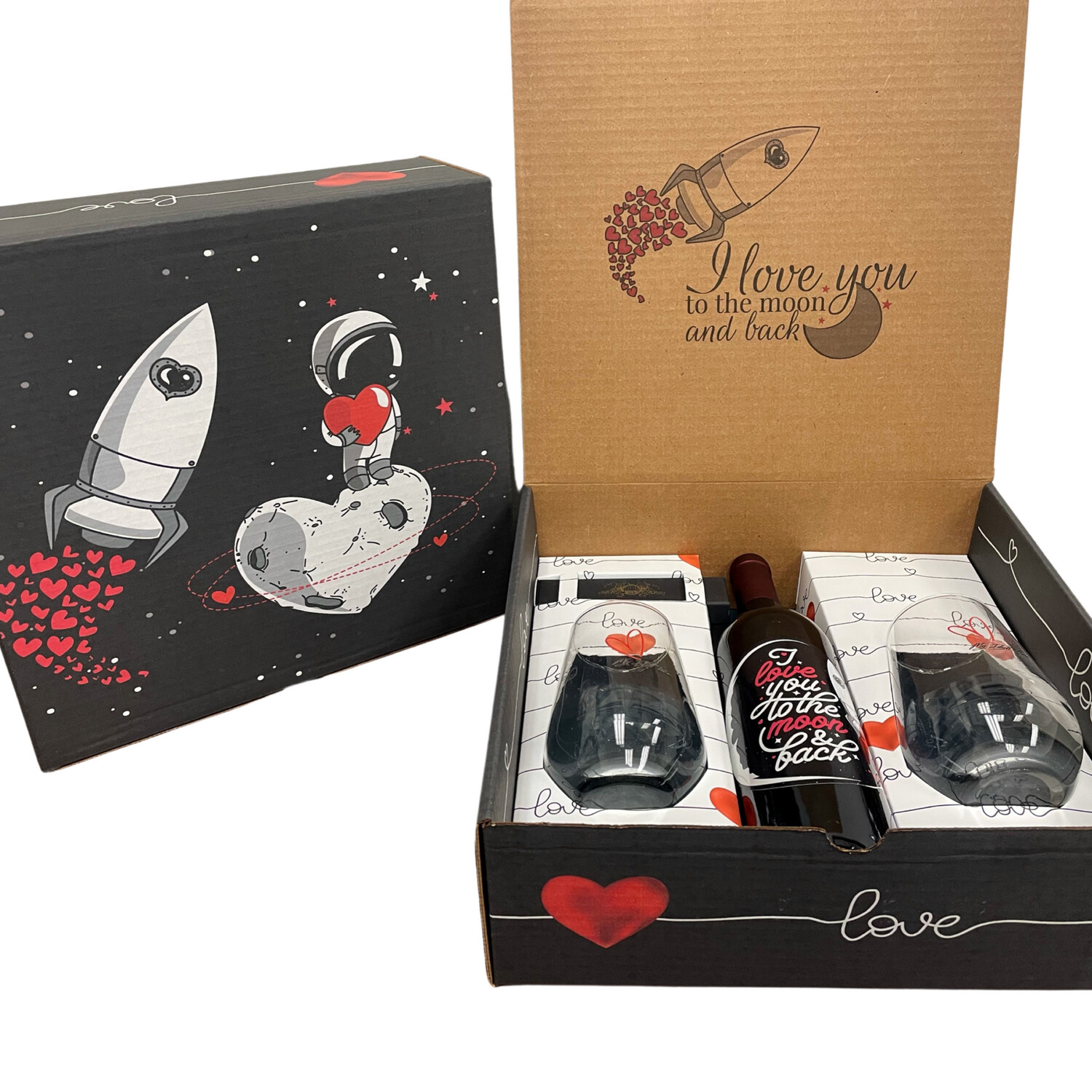 Valentine&#39;s Day Gift Boxes And 2 Glasses