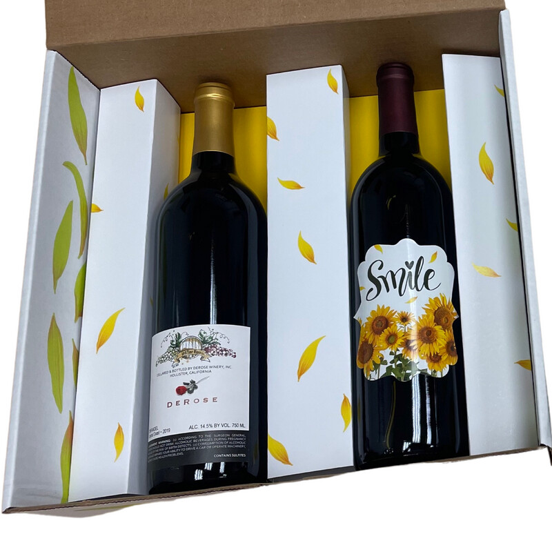 Flower Gift Box w/2-Bottles