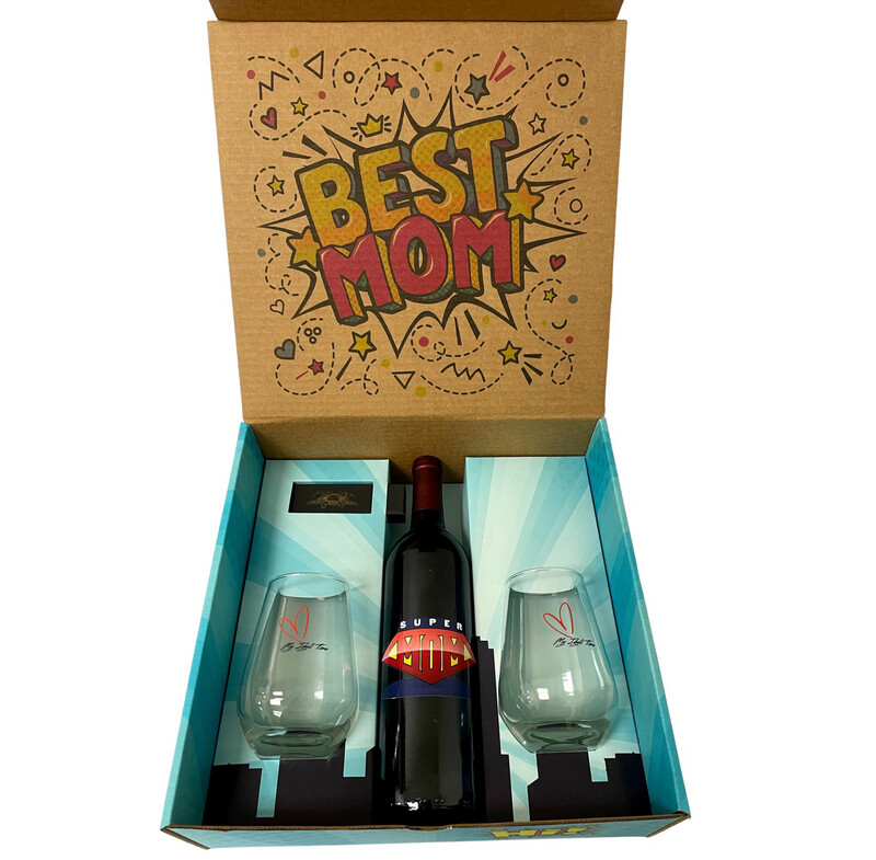Holiday Gift Box And 2 Glasses