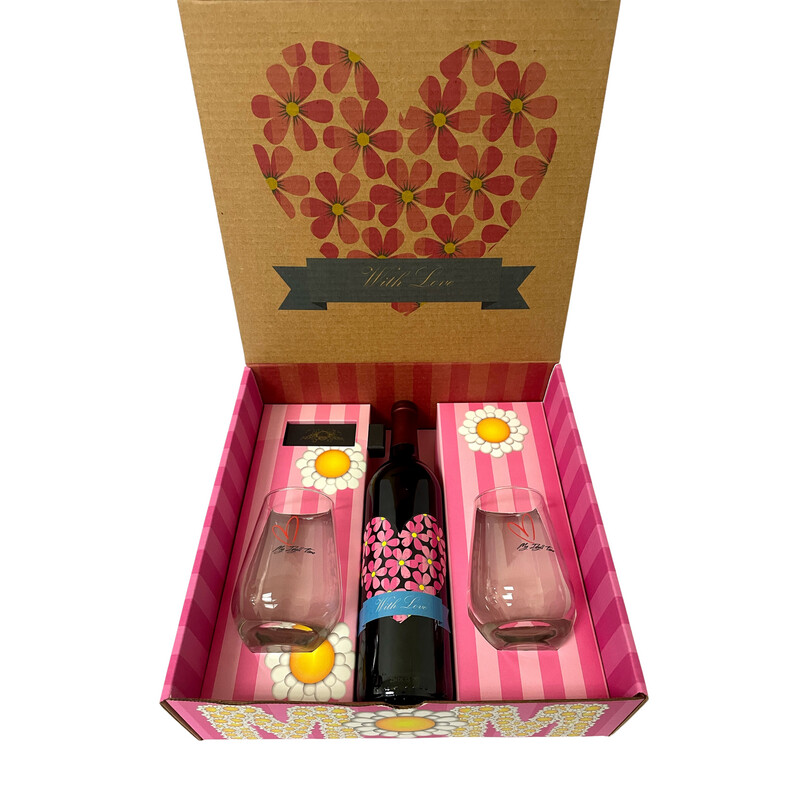 Mom Gift Boxes And 2 Glasses