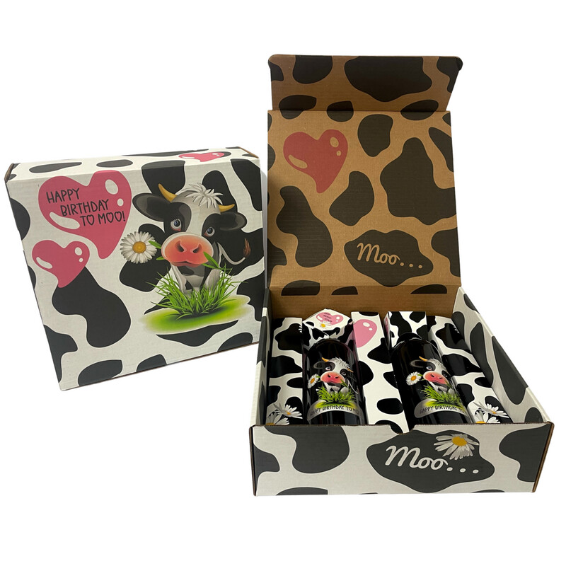 Happy Birthday to Moo Box - w/2-Bottles