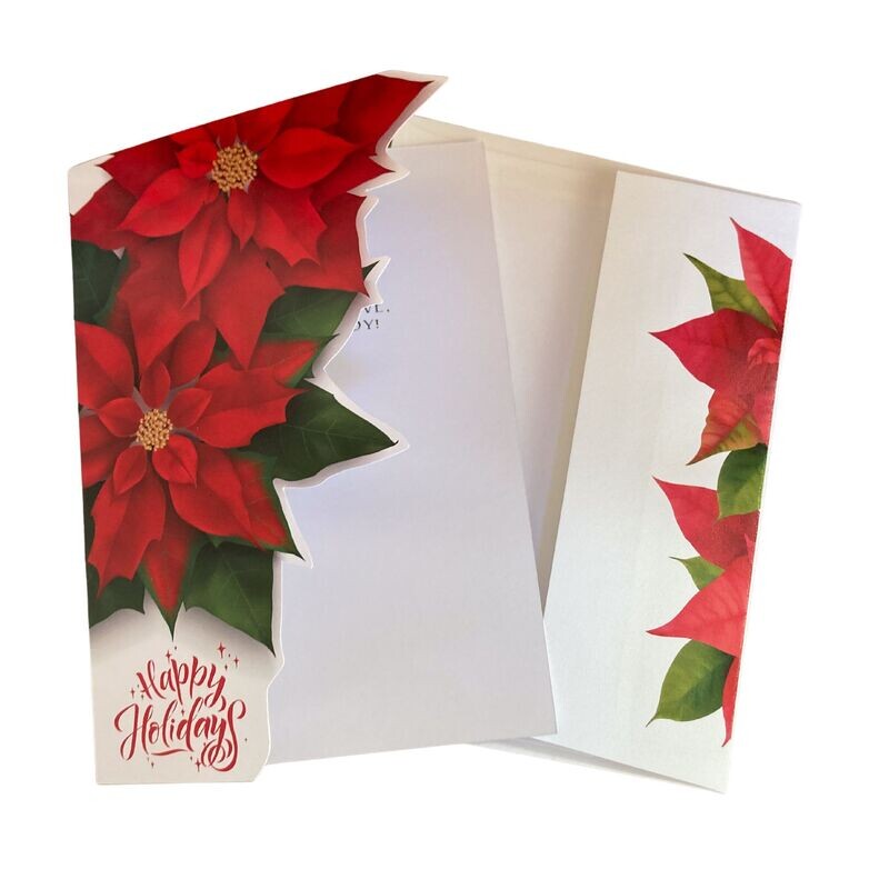 Poinsettia Die-cut Card & Envelope Poinsettia Die-cut Card & Envelope