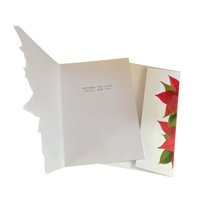 Poinsettia Die-cut Card &amp; Envelope