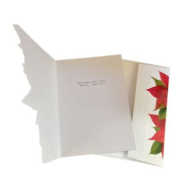 Poinsettia Die-cut Card & Envelope