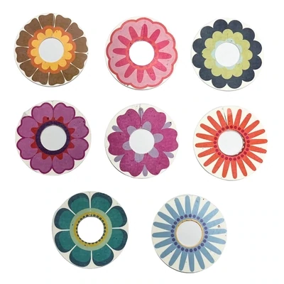 Set of 8 Paper Wine Rings - Seed Paper Flower Design