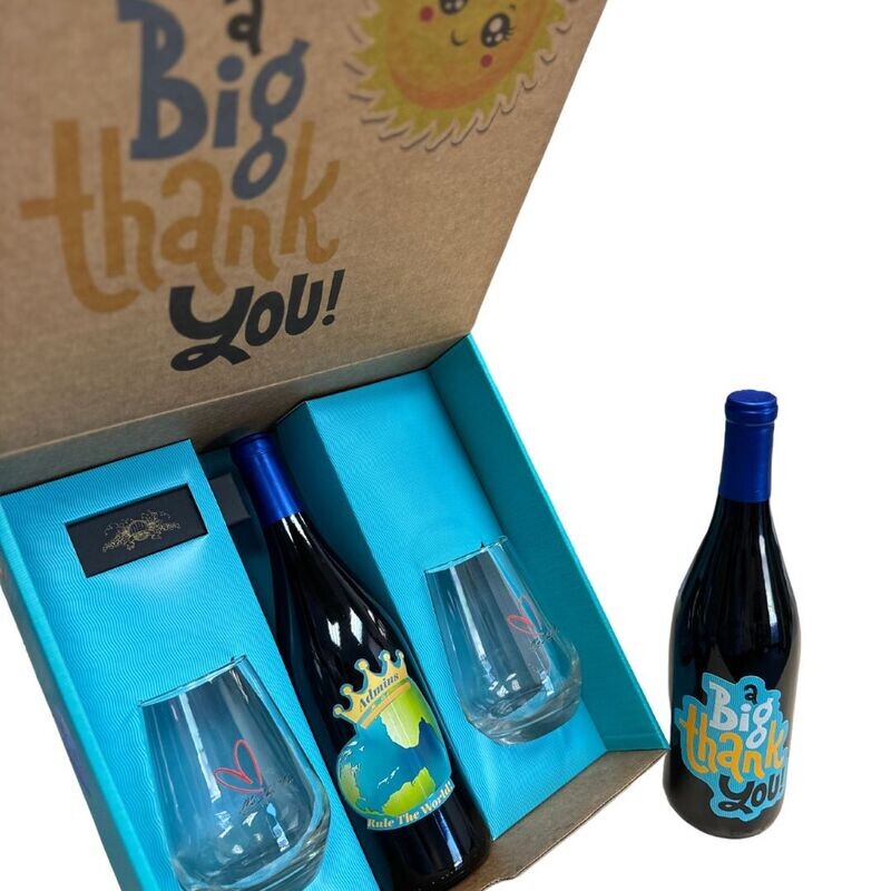 Admin's Day - Toasting Gift Box with Corkscrew and 2 Glasses