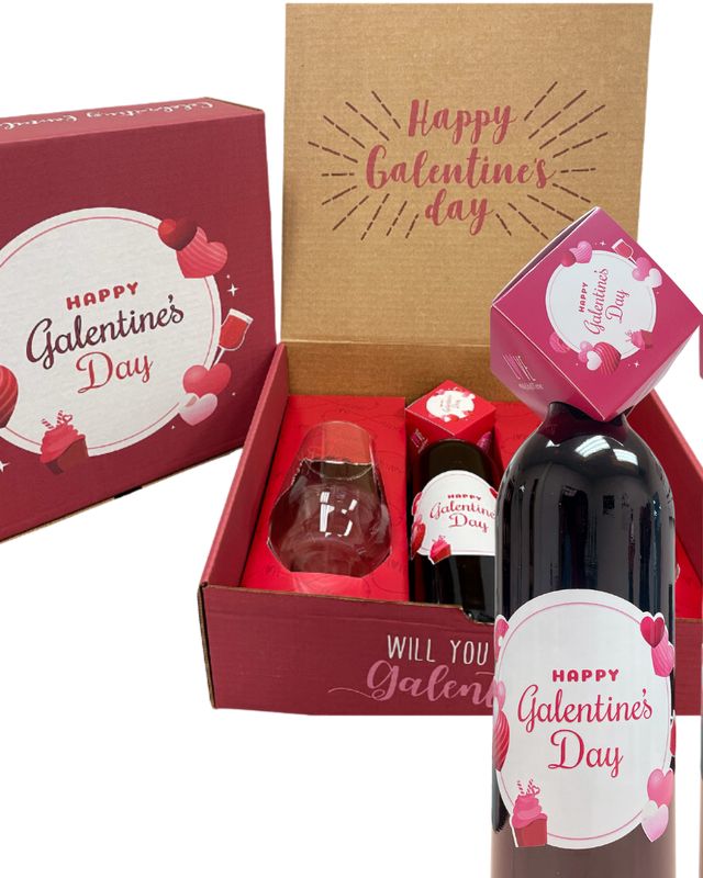 Galentine's Day Gift Boxes And 2 Glasses