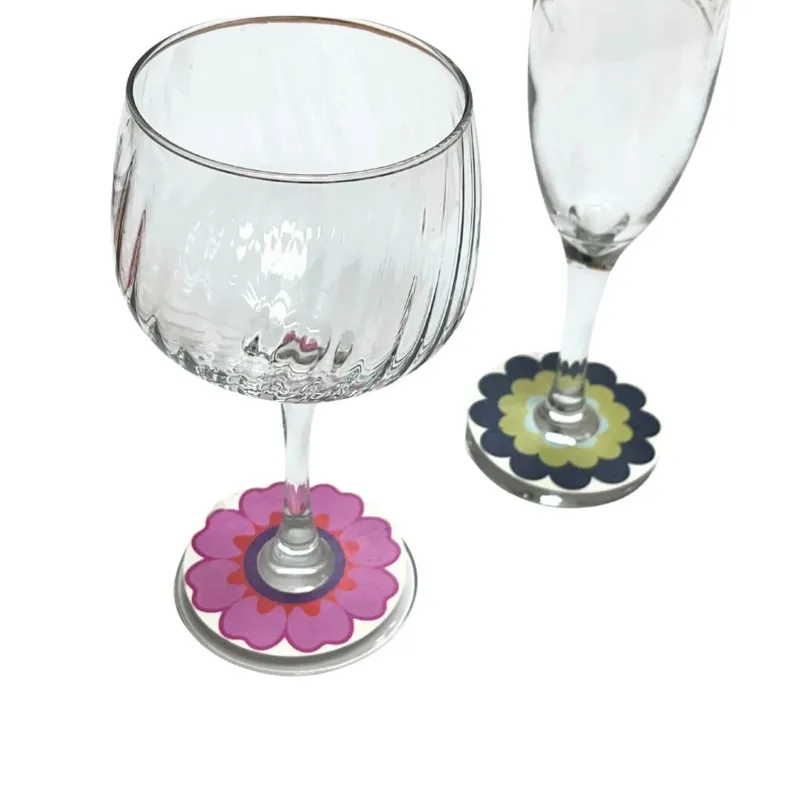 Set of 8 Paper Wine Rings - Seed Paper Flower Design