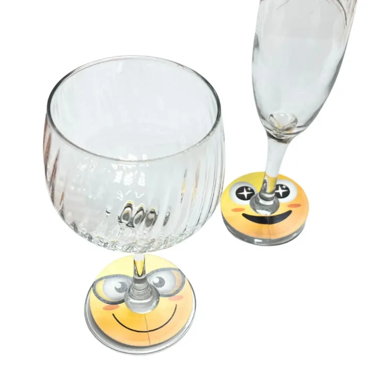 Emoji Wine Rings - Set of 8 Paper Stemware Charms