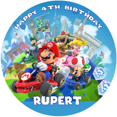 Super Mario Edible Birthday Cake Topper
