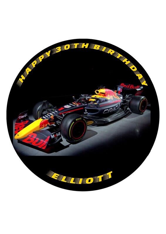 Red Bull F1 Edible Birthday Cake Topper