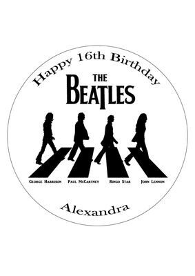 The Beatles Abbey Road Edible Birthday Cake Topper