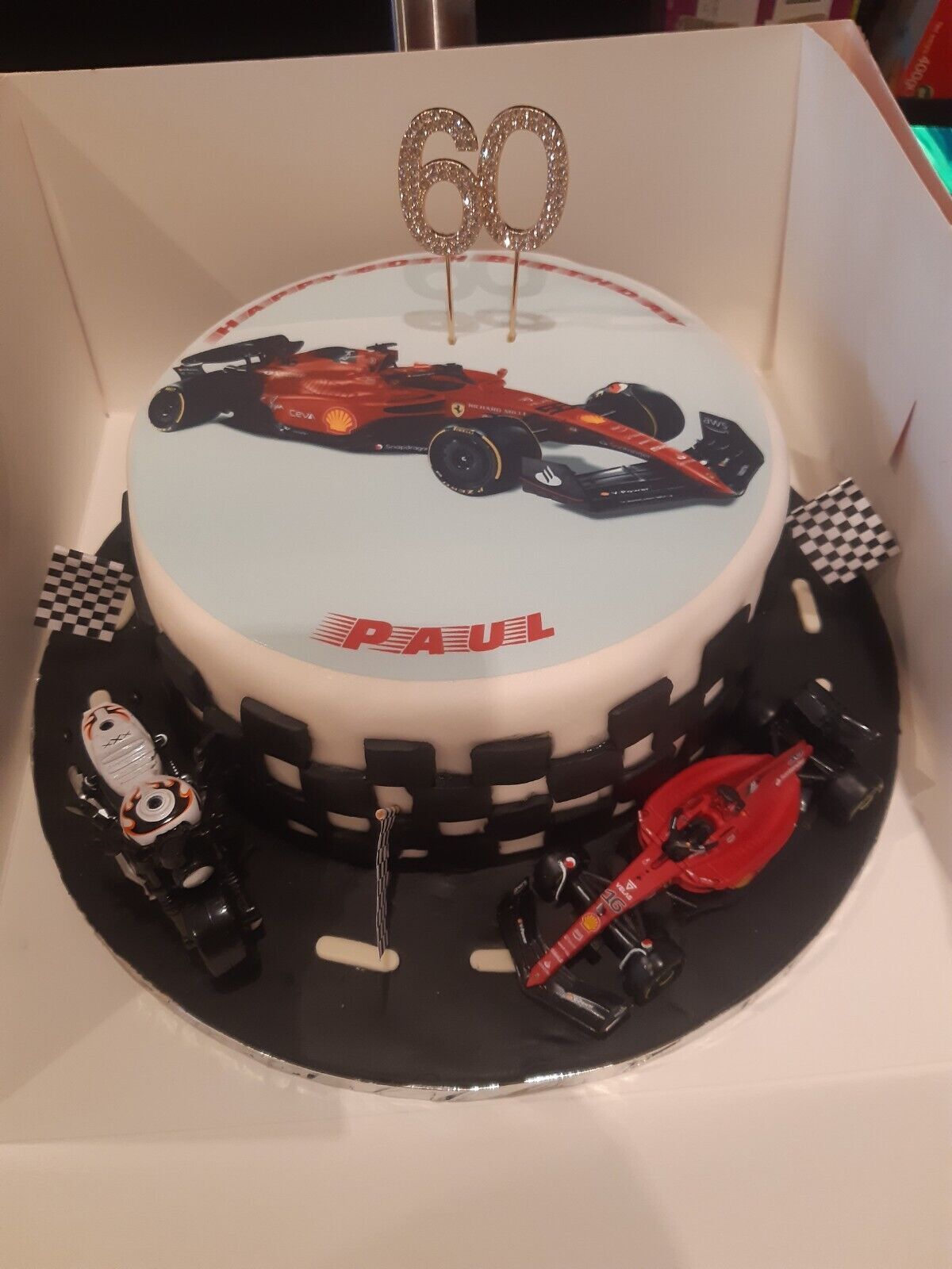 Ferrari F1 Edible Birthday Cake Topper
